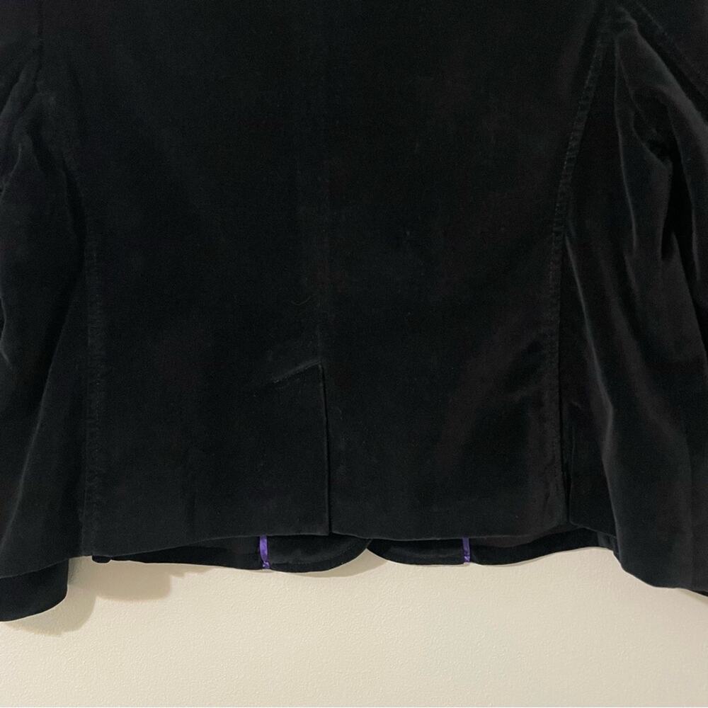 Lucky Brand Y2K Velvet Short Blazer Lined Jacket Beaded Buttons Women's M Black - Picture 6 of 10